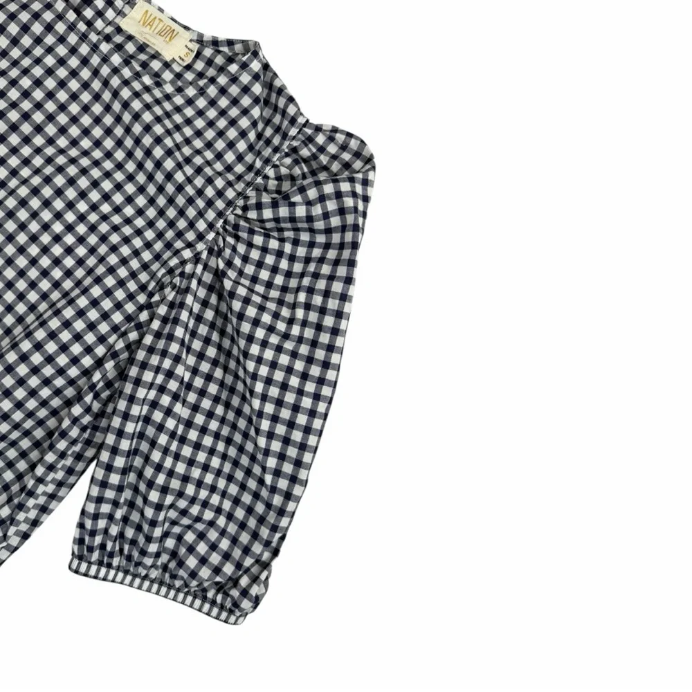 Nation LTD Women’s -Heidi Girly Elastic Crop In Blue & White Gingham Size Small - Picture 3 of 8